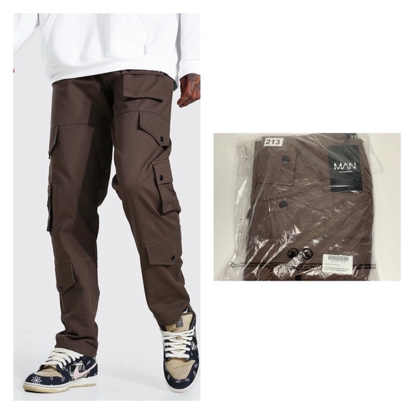 Fixed Waistband Relaxed Fit Twill Cargo 